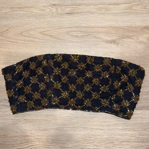 ✨LAST CHANCE BEFORE ITEM REMOVAL✨ Vintage Beaded Crop top gold and black